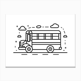 School Bus Vector Illustration Canvas Print
