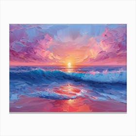 Sunset On The Beach 3 Canvas Print