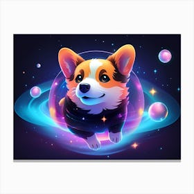 Corgi In Space 12 Canvas Print