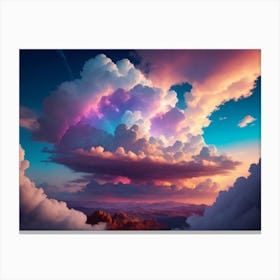 Expansive And Fantastical Sky With Colorful Clouds Canvas Print
