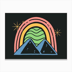 Rainbow Over Mountains Canvas Print