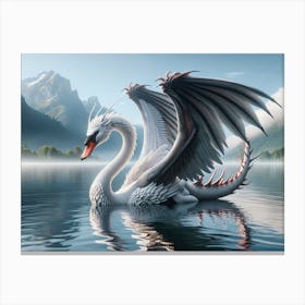 Majestic Dragon Swan Canvas Print