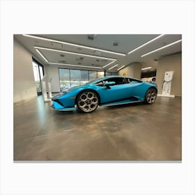 Blue Lamborghini 3 Canvas Print