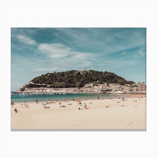 At The Beach, Colour St Sebastian, Spain Canvas Print