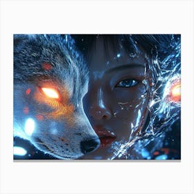 Wolf And Girl Canvas Print