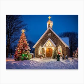 Church At Night Canvas Print