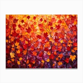 An Abstract Design Of Autumndisplaying A Group Of Maple Leaves With A Brilliant Interplay Of Leaf T (1) Canvas Print