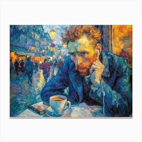 Cafe Conversations with Vincent: Van Gogh's Digital Espresso 1 Canvas Print