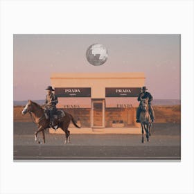 Marfa, Texas Cowboy Disco Canvas Print