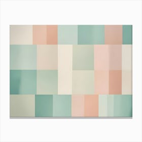 Multicolored Geometric Pastel Background In Pink, Beige And Blue Canvas Print