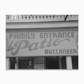 Family Entrance To Nightclub, Corpus Christi, Texas By Russell Lee Canvas Print