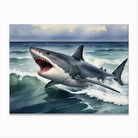 Giant White Shark Canvas Print