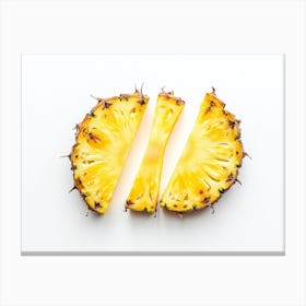 Pineapple Slices Isolated On White Canvas Print