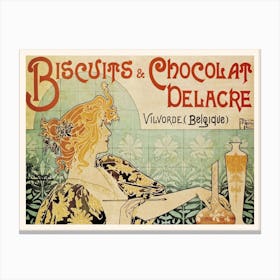 Biscuits & Chocolate Vintage French Advertisement Poster Canvas Print