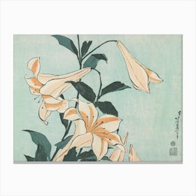 Lilies, Katsushika Hokusai Canvas Print