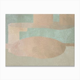 Abstract Gold and Sage Green Mid-century Modern Canvas Print