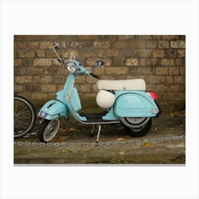 A Baby Blue Vespa in Sorrento | Italy Travel Photography Art Print Canvas Print