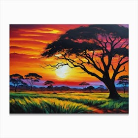 African Sunset Canvas Print