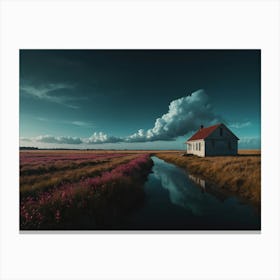House In The Field Canvas Print