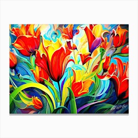 Tulip Abstract - Tulip Bouquet Canvas Print