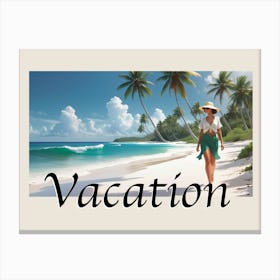 Vacation Vibes Escape the Ordinary White Beach 4 Canvas Print