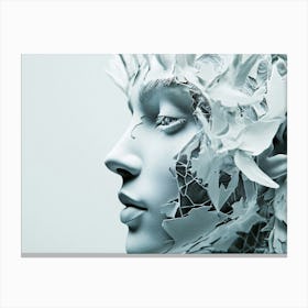 AI Artificial Intelligence Portrait as a Woman's Head Canvas Print