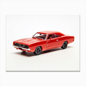 Toy Car 69 Dodge Charger Red Canvas Print