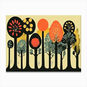 Vintage illustration of forest Canvas Print