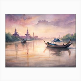 Boats On The River Canvas Print