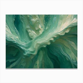 Abstract Swirling Pattern With Shades Of Green And Cream Canvas Print