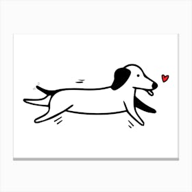Dachshund Cute Dog Illustration 1 Canvas Print