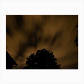 Long Exposure Photography of Cloud Cover at Night Canvas Print