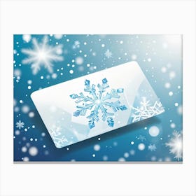 Card Featuring Defocused Snowflake Pattern Radiating Shine Abstract Design Gently Juxtaposing Wint (1) Canvas Print