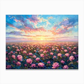 Sunset Roses Canvas Print