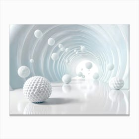 White Golf Balls In A Tunnel Canvas Print