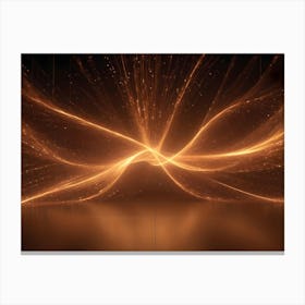 Abstract, Glowing Lines Intertwining To Create A Shape Resembling A Figure Eight Against A Dark Background Canvas Print