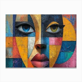 Colorful Chronicles: Abstract Narratives of History and Resilience. Face Of A Woman Canvas Print