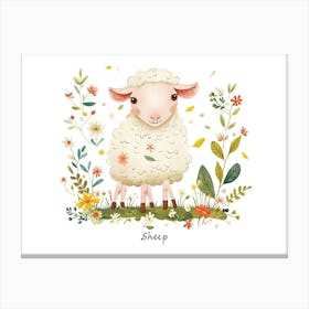 Little Floral Sheep 2 Poster Canvas Print