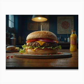 Default Juicy Cheesburger Display Gross Experimental Characte 0 Canvas Print