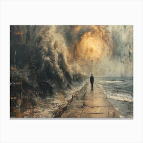 Temporal Resonances: A Conceptual Art Collection. 'The Storm' Canvas Print