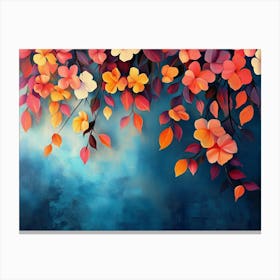 Elegant Colorful With Vibrant Flower Hanging Branches 5 Canvas Print