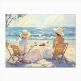 Two Women At The Beach Canvas Print