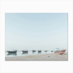 Fishing Boats On The Beach Canvas Print
