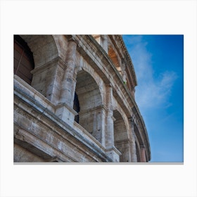 Colosseum With Blue Sky In Rome Canvas Print