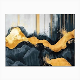 Gold And Black Abstract Painting 4 Canvas Print