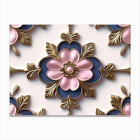 Seamless Relief Sculpture with Curve Cross Retro Pattern Canvas Print