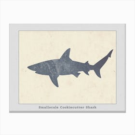 Smallscale Cookiecutter Shark Silhouette 2 Poster Canvas Print