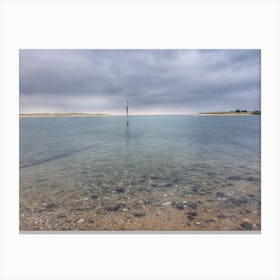 Beach, clouds and clear water Canvas Print