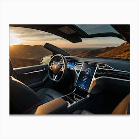 Interior Of Tesla Model S 2 Canvas Print
