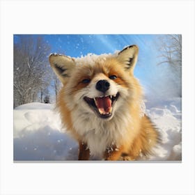 Fox in the Snow Canvas Print